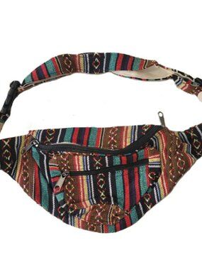 HANDWOVEN COTTON HEMP BELT BAG FANNY PACK COLORFUL NEW